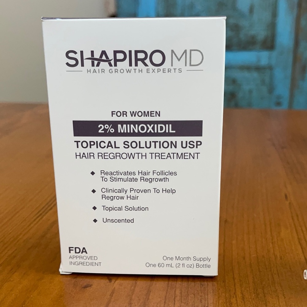 SHAPIRO MD 2% Minoxidil women hair regrowth (3 bottles - 6 fluid oz. total) NIB